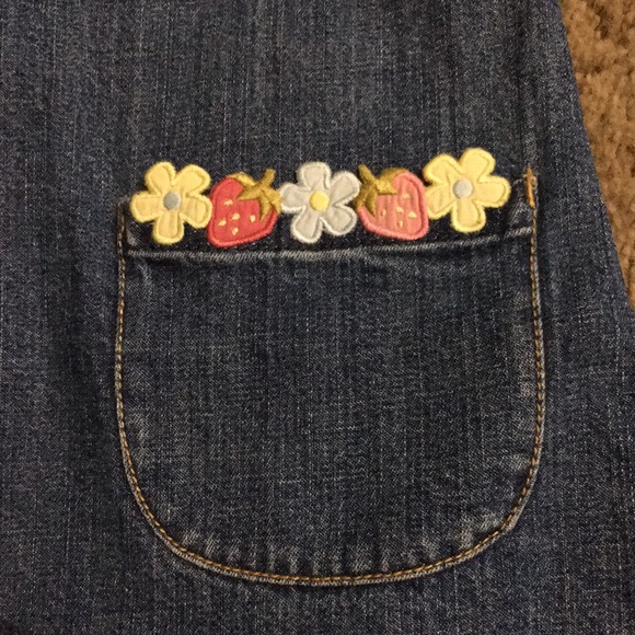 Vintage Gymboree Strawberry Patch denim jean dress with pockets Sz 6 - Picture 2 of 10